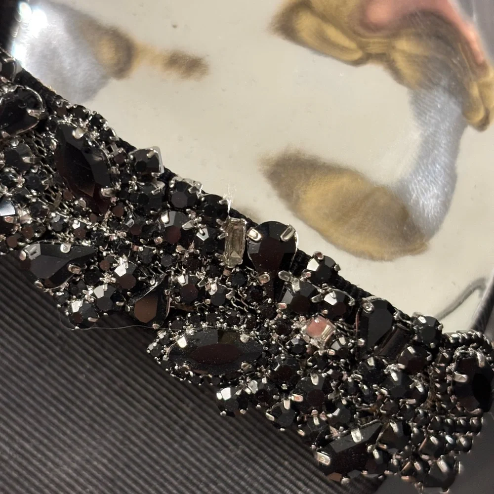 9.5 Badgley Mischka black, rhinestone heels - Picture 2 of 4